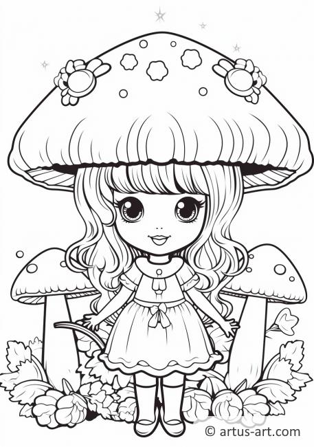 Mushroom Fairy Coloring Page